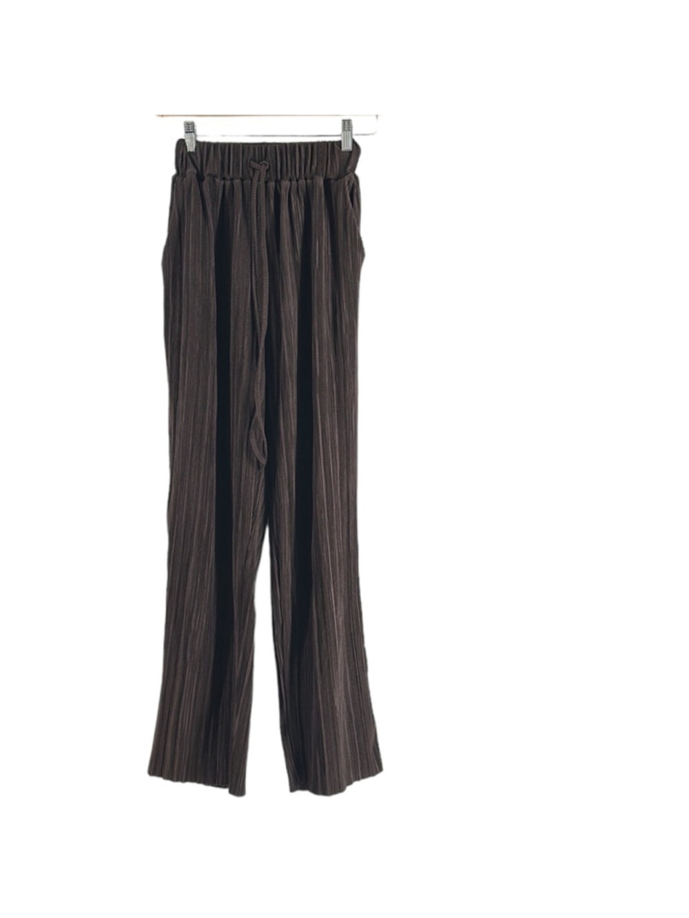 Oak + Fort pleated lounge pants brown pull on wide leg pants sz sm